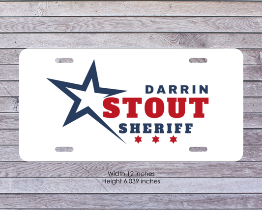 Stout For Sheriff License Plate