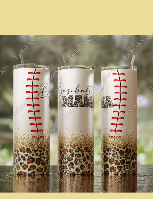 LEAPARD BASEBALL MOM 20 OZ