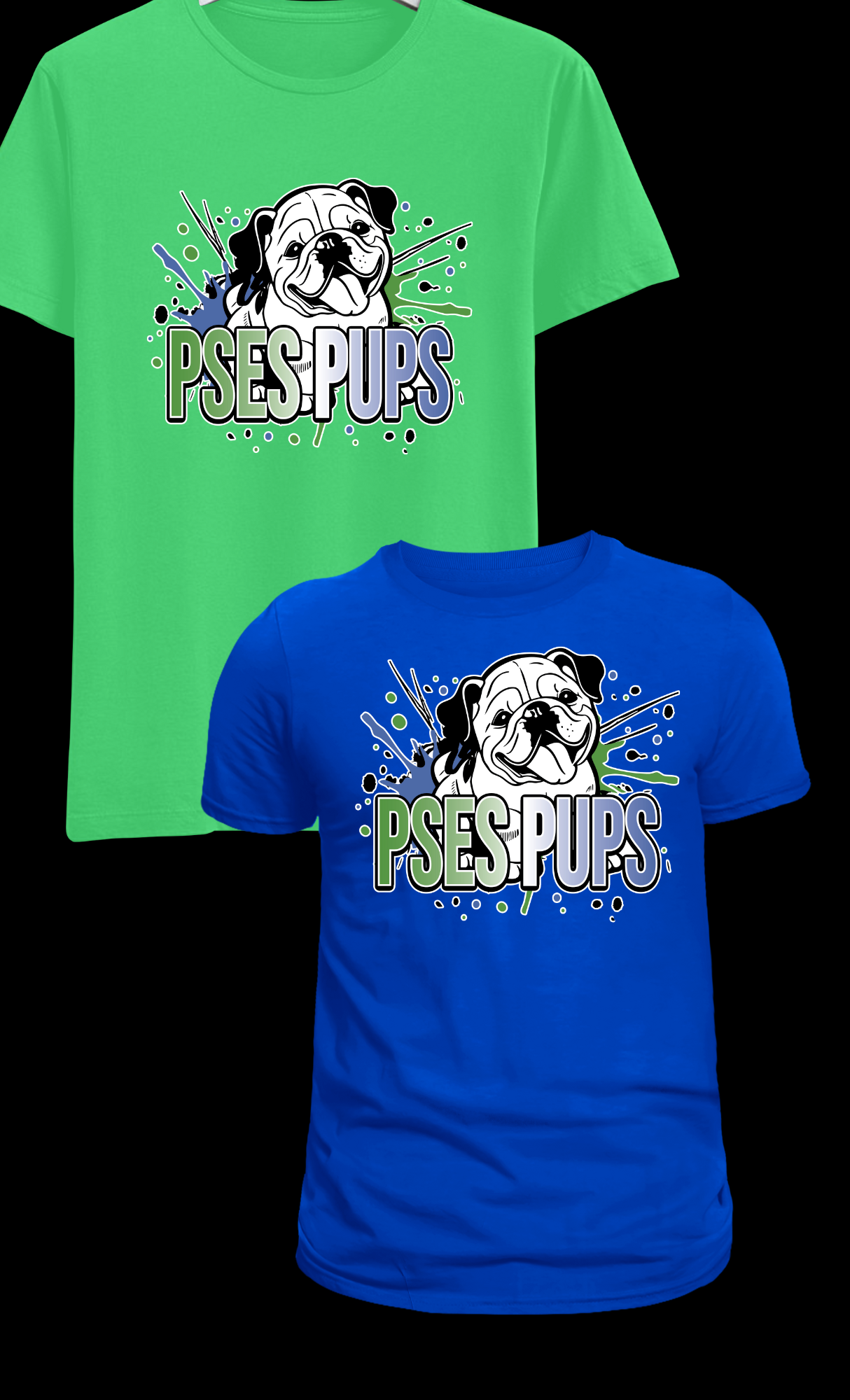 ADULT PSES PUPS SPLATTER DESIGN