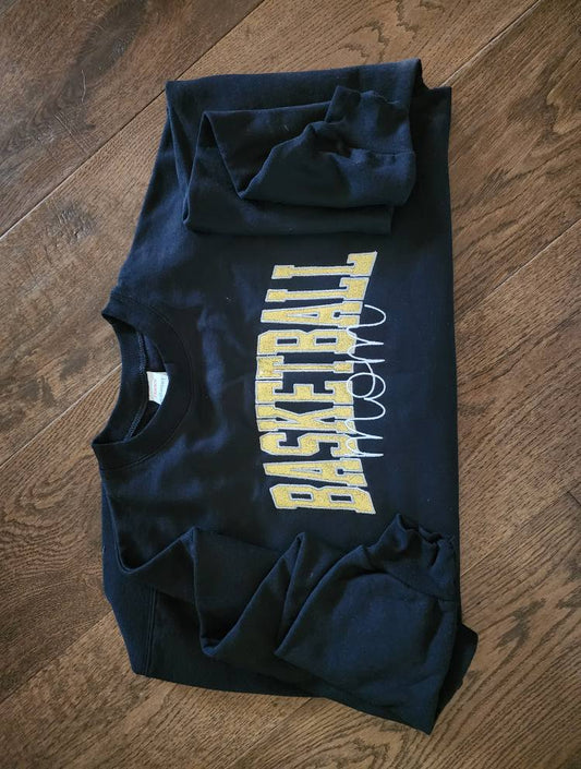 Embroidered  Glitter Basketball Mom